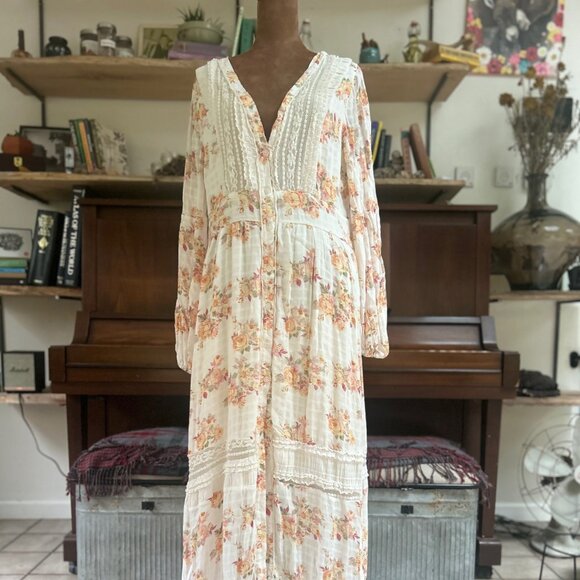 Romantic Floral Boho Maxi Dress – Audrey Parks for Francesca’s | Vintage-Inspire - Picture 1 of 6
